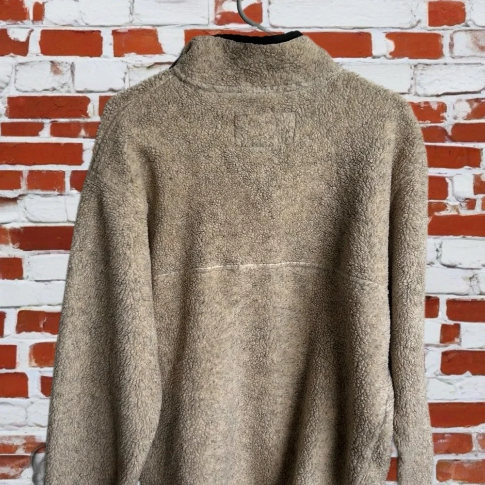 OUTDOOR URBAN TERRAIN OUT Vintage Fleece Button Up Pullover Tan Men Size L - Picture 2 of 4